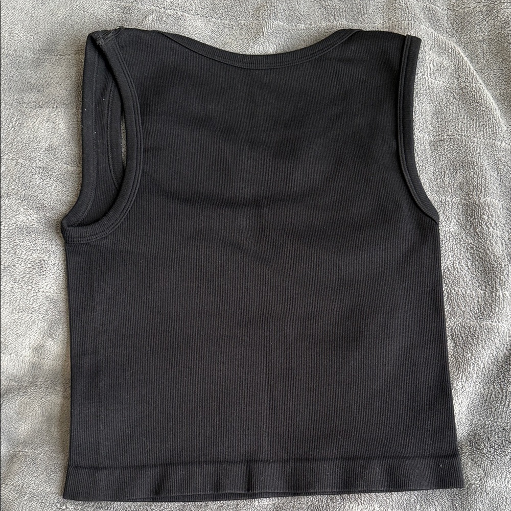 Black Ribbed Tank Top - Picture 3 of 3